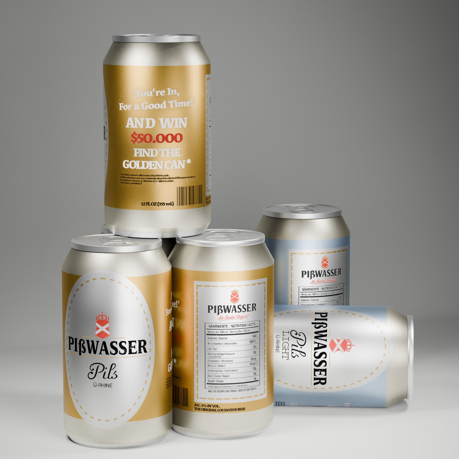 Fertiger Render der Pißwasser-Dosen